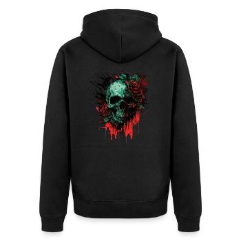 Crâne de fleur - Veste à capuche bio Premium Unisexe - noir - Dos - Nico (187cm)
