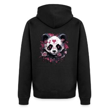 Panda - Veste à capuche bio Premium Unisexe - noir - Dos - Nico (187cm)