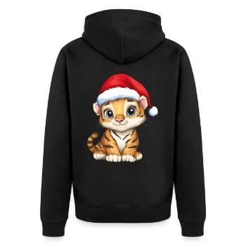 Tigre Noël mignon Noël mignon Noël - Veste à capuche bio Premium Unisexe - noir - Dos - Nico (187cm)