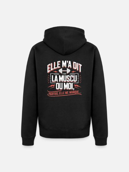Bodybuilding oder ich - Unisex Premium Bio Zip Hoodie - Schwarz