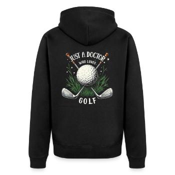 Médecin et golf - Veste à capuche bio Premium Unisexe - noir - Dos - Nico (187cm)