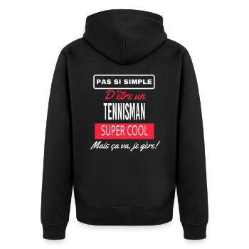 pas si simple TENNISMAN - Veste à capuche bio Premium Unisexe - noir - Dos - Nico (187cm)
