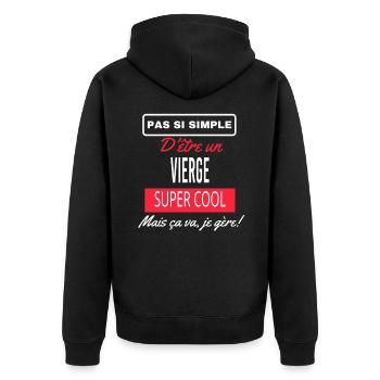 pas si simple VIERGE - Veste à capuche bio Premium Unisexe - noir - Dos - Nico (187cm)