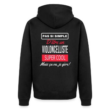pas si simple VIOLONCELLISTE - Veste à capuche bio Premium Unisexe - noir - Dos - Nico (187cm)