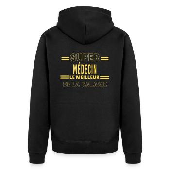 Meilleur de la galaxie MÉDECIN - Veste à capuche bio Premium Unisexe - noir - Dos - Nico (187cm)