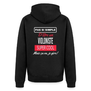 pas si simple VIOLONISTE - Veste à capuche bio Premium Unisexe - noir - Dos - Nico (187cm)