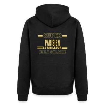Meilleur de la galaxie PARISIEN - Veste à capuche bio Premium Unisexe - noir - Dos - Nico (187cm)