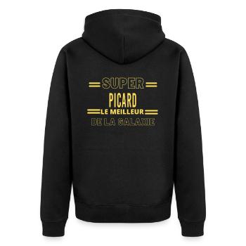 Meilleur de la galaxie PICARD - Veste à capuche bio Premium Unisexe - noir - Dos - Nico (187cm)