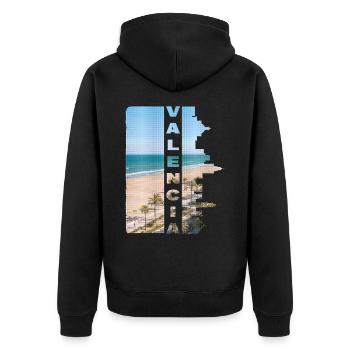 Valencia Spain City Skyline Holiday Summer - Unisex Premium Organic Zip Hoodie - black - Back - Nico (187cm)