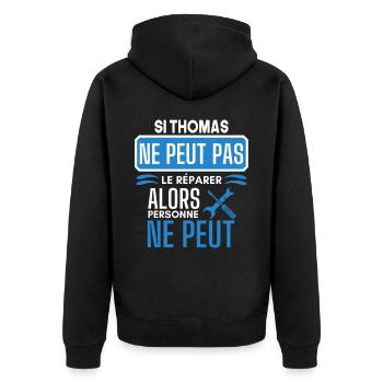 ne peut pas le réparer si Thomas - Veste à capuche bio Premium Unisexe - noir - Dos - Nico (187cm)