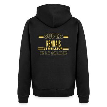 Meilleur de la galaxie RENNAIS - Veste à capuche bio Premium Unisexe - noir - Dos - Nico (187cm)