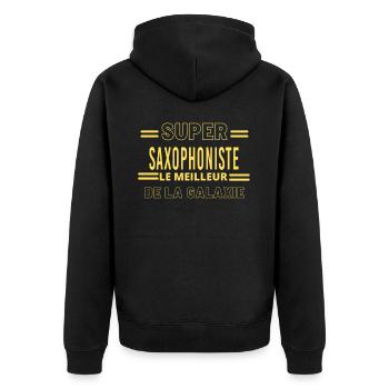 Meilleur de la galaxie SAXOPHONISTE - Veste à capuche bio Premium Unisexe - noir - Dos - Nico (187cm)