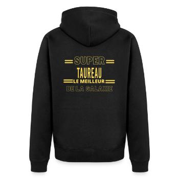 Meilleur de la galaxie TAUREAU - Veste à capuche bio Premium Unisexe - noir - Dos - Nico (187cm)