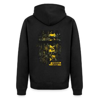 Jena Deutschland Stadt Skyline Heimat Liebe - Unisex Premium Bio Zip Hoodie - Schwarz - Hinten - Nico (187cm)
