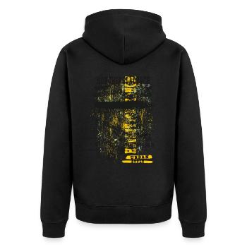 Mönchengladbach Deutschland Stadt Skyline Heimat - Unisex Premium Bio Zip Hoodie - Schwarz - Hinten - Nico (187cm)