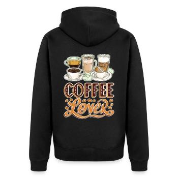 Café Amateur de café Amateur de café Tasse à café - Veste à capuche bio Premium Unisexe - noir - Dos - Nico (187cm)