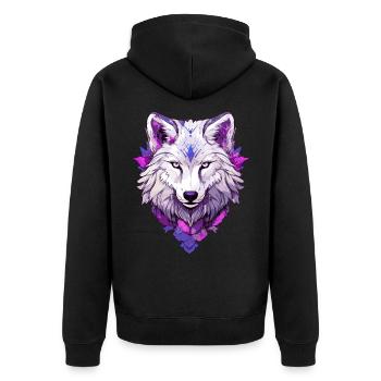 Loup #4 - Veste à capuche bio Premium Unisexe - noir - Dos - Nico (187cm)