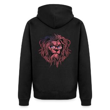 Liberia - Unisex Premium Bio Zip Hoodie - Schwarz - Hinten - Nico (187cm)