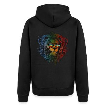 Mapuche - Unisex Premium Organic Zip Hoodie - black - Back - Nico (187cm)