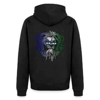 Lesotho - Unisex Premium Bio Zip Hoodie - Schwarz - Hinten - Nico (187cm)