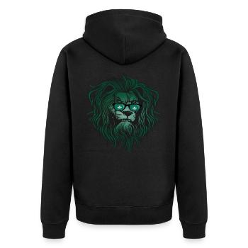 Macau - Unisex Premium Bio Zip Hoodie - Schwarz - Hinten - Nico (187cm)