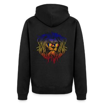 Andorra - Unisex Premium Bio Zip Hoodie - Schwarz - Hinten - Nico (187cm)