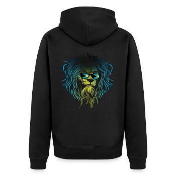 Bahamas - Unisex Premium Bio Zip Hoodie - Schwarz - Hinten - Nico (187cm)
