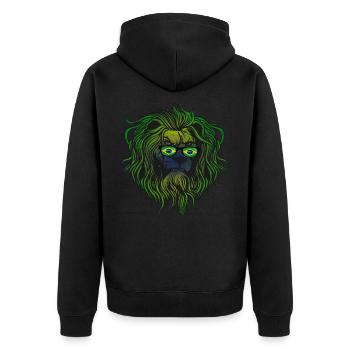 Brazil - Unisex Premium Organic Zip Hoodie - black - Back - Nico (187cm)