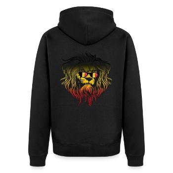 Belgien - Unisex Premium Bio Zip Hoodie - Schwarz - Hinten - Nico (187cm)