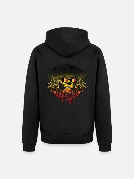 Belgium - Unisex Premium Organic Zip Hoodie - black