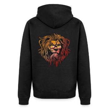 Bhutan - Unisex Premium Organic Zip Hoodie - black - Back - Nico (187cm)