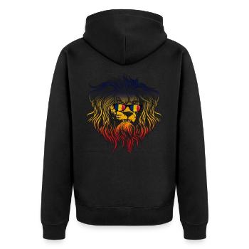 Chad - Unisex Premium Organic Zip Hoodie - black - Back - Nico (187cm)
