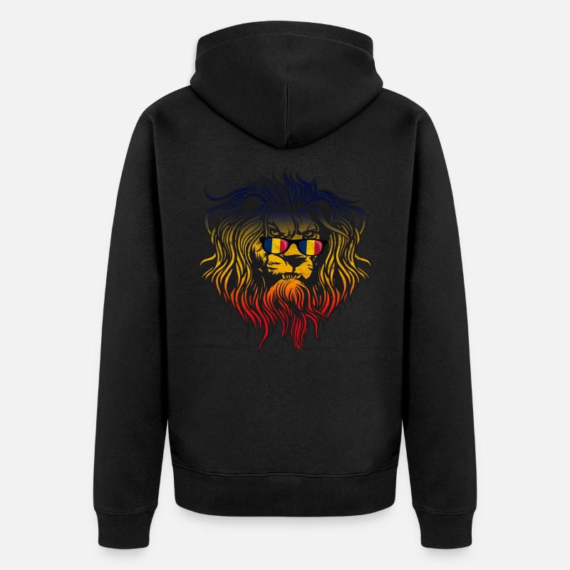 Tschad - Unisex Premium Bio Zip Hoodie - Schwarz