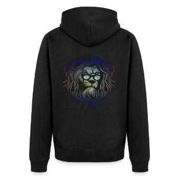 Belize - Unisex Premium Bio Zip Hoodie - Schwarz - Hinten - Nico (187cm)
