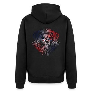 Dominikanische Republik - Unisex Premium Bio Zip Hoodie - Schwarz - Hinten - Nico (187cm)