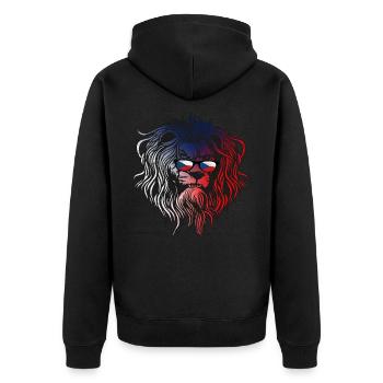Tschechische Republik - Unisex Premium Bio Zip Hoodie - Schwarz - Hinten - Nico (187cm)