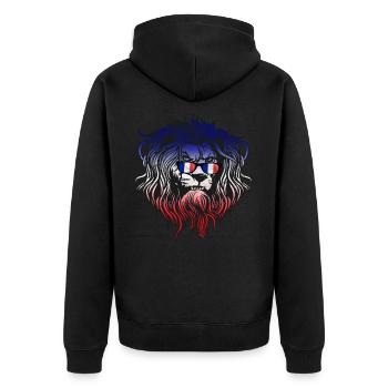 Frankreich - Unisex Premium Bio Zip Hoodie - Schwarz - Hinten - Nico (187cm)