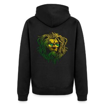 Französisch-Guayana - Unisex Premium Bio Zip Hoodie - Schwarz - Hinten - Nico (187cm)