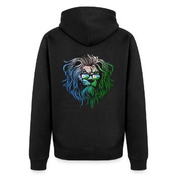 Dschibuti - Unisex Premium Bio Zip Hoodie - Schwarz - Hinten - Nico (187cm)