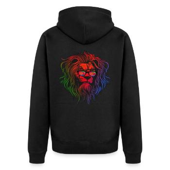 Eritrea - Unisex Premium Bio Zip Hoodie - Schwarz - Hinten - Nico (187cm)