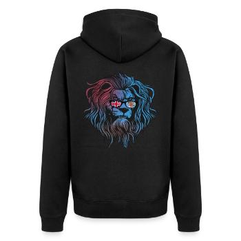 Fidschi - Unisex Premium Bio Zip Hoodie - Schwarz - Hinten - Nico (187cm)