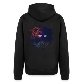 Falkland Islands - Unisex Premium Organic Zip Hoodie - black - Back - Nico (187cm)