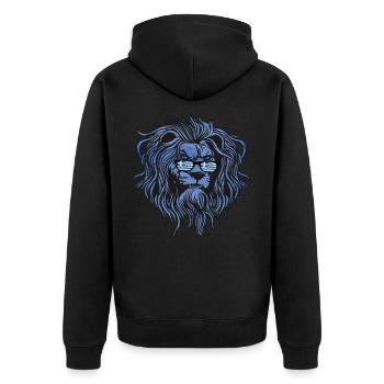 Griechenland - Unisex Premium Bio Zip Hoodie - Schwarz - Hinten - Nico (187cm)