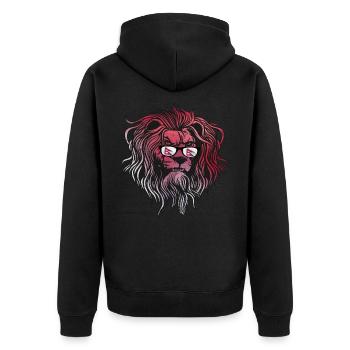 Nepal - Unisex Premium Bio Zip Hoodie - Schwarz - Hinten - Nico (187cm)