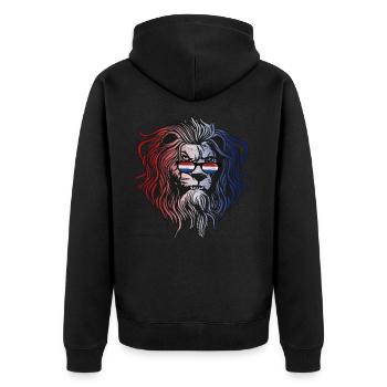 Netherlands - Unisex Premium Organic Zip Hoodie - black - Back - Nico (187cm)