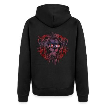 Norwegen - Unisex Premium Bio Zip Hoodie - Schwarz - Hinten - Nico (187cm)