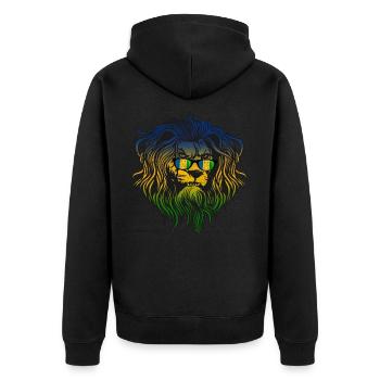 Ogoni - Unisex Premium Bio Zip Hoodie - Schwarz - Hinten - Nico (187cm)