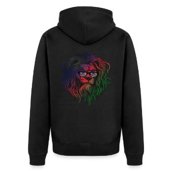 Namibia - Unisex Premium Organic Zip Hoodie - black - Back - Nico (187cm)