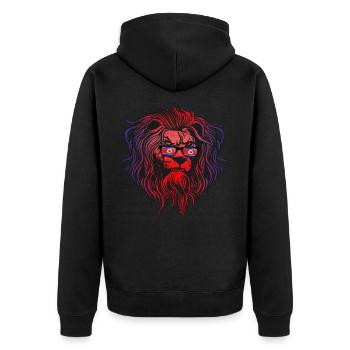 Nordkorea - Unisex Premium Bio Zip Hoodie - Schwarz - Hinten - Nico (187cm)
