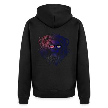 Saint Helena - Unisex Premium Organic Zip Hoodie - black - Back - Nico (187cm)